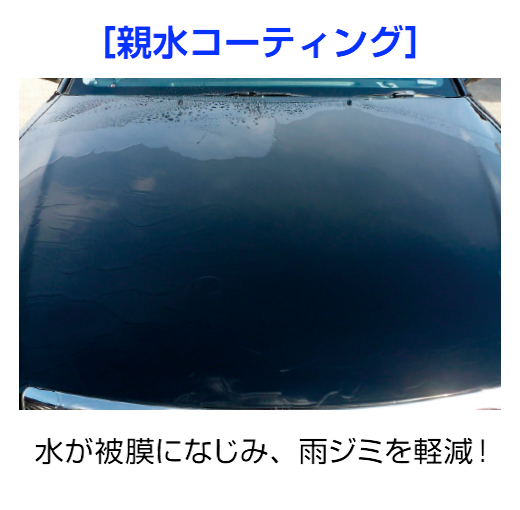 水が被膜になじみ、雨ジミを軽減!